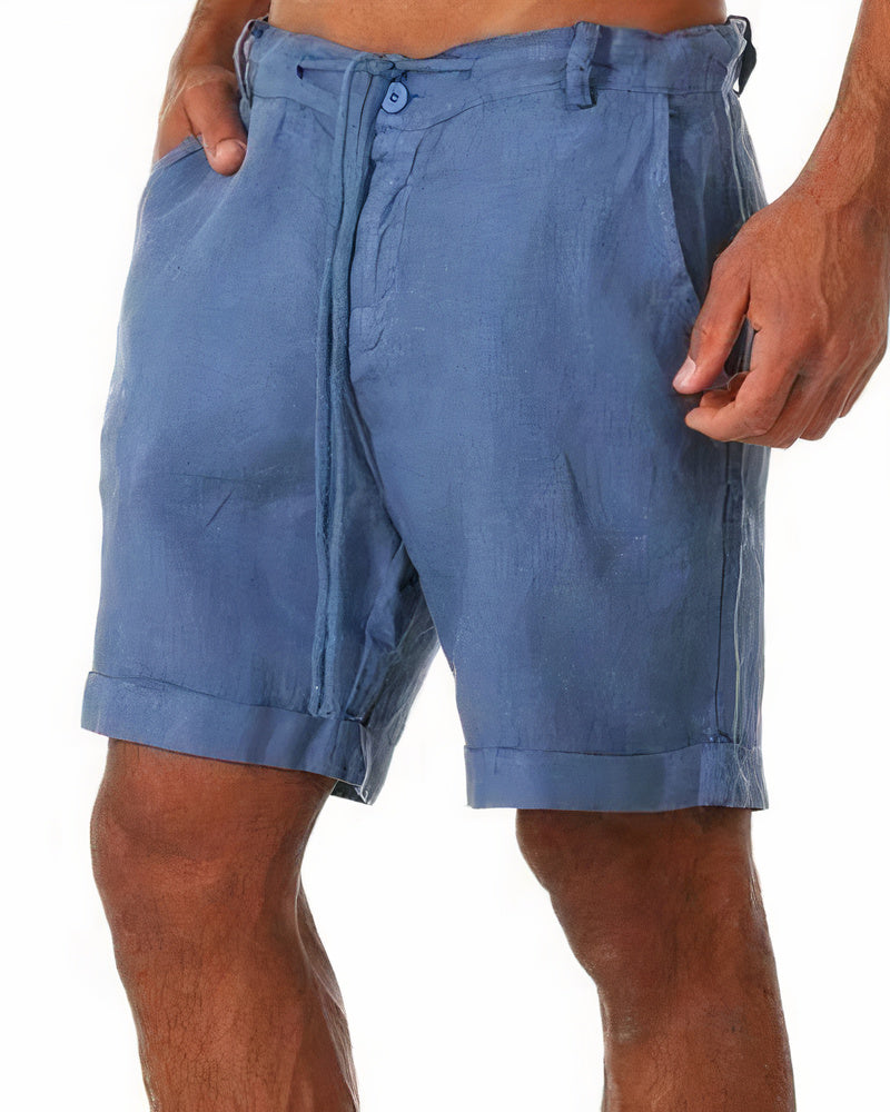 Men's Linen Shorts Drawstring Casual Beachwear