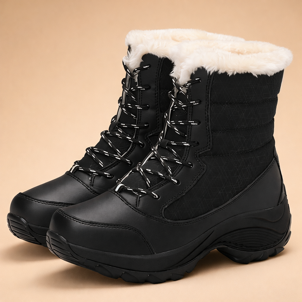 Bottes de randonnée pour femme, imperméables, isolées, doublées en polaire et en fourrure