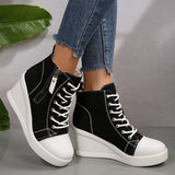 Women’s Canvas Platform Hidden-Wedge Sneakers
