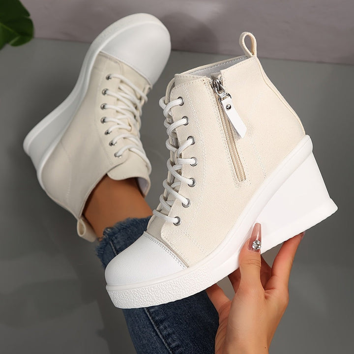Women’s Canvas Platform Hidden-Wedge Sneakers