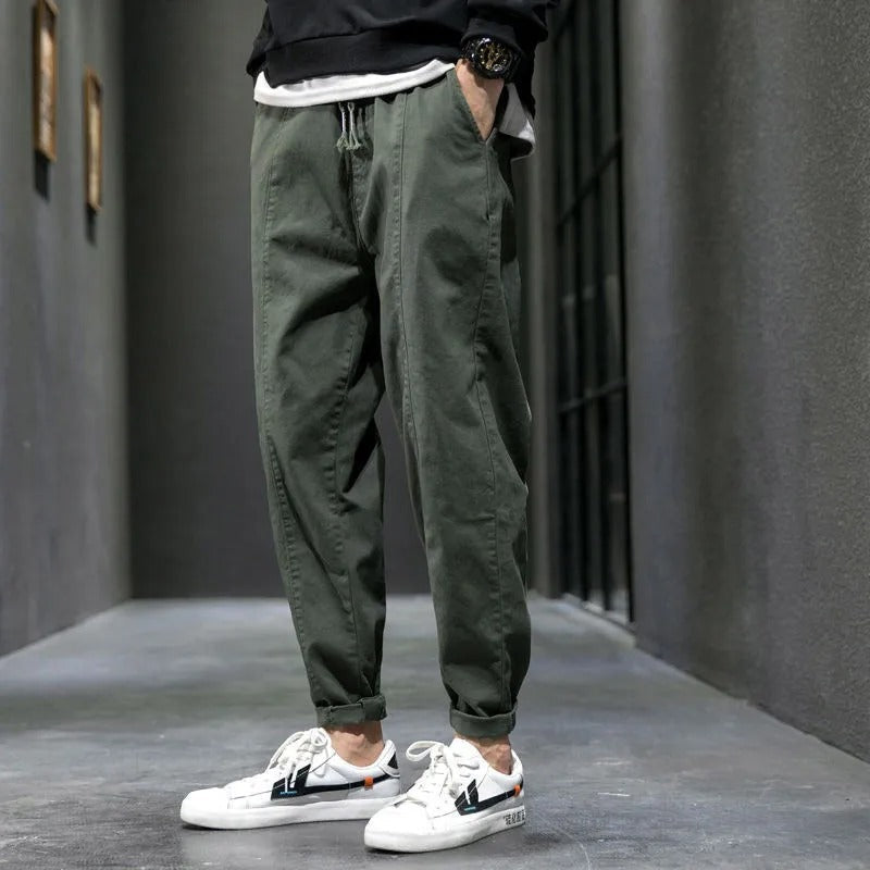 Men's Linen Joggers Casual Trousers Loose Fit Pants