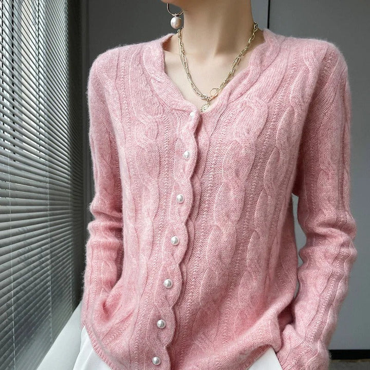 Women's Knit Cardigan V-Neck Button Sweater
