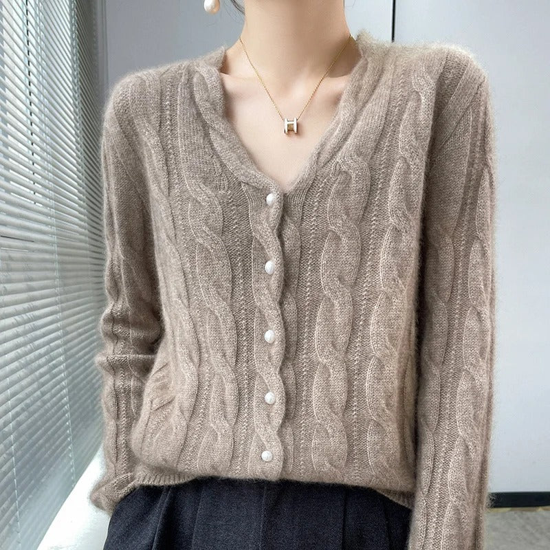 Women's Knit Cardigan V-Neck Button Sweater