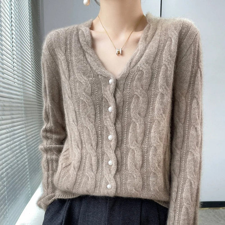 Women's Knit Cardigan V-Neck Button Sweater