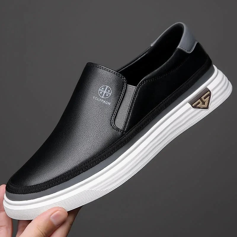 Men’s Leather Orthopedic Cushioned Slip-On Walking Shoes