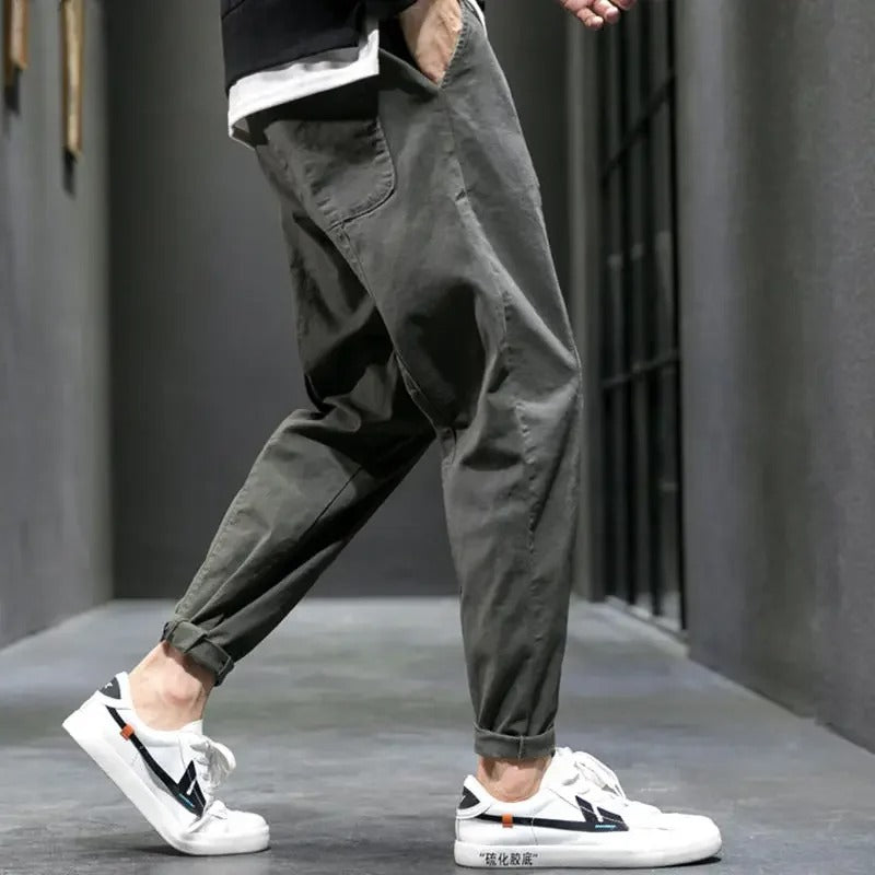 Men's Linen Joggers Casual Trousers Loose Fit Pants