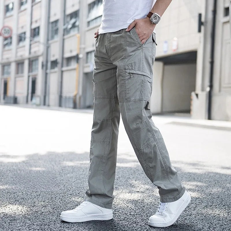 Men's Canvas Cargo Pants Trousers Tactical Casual