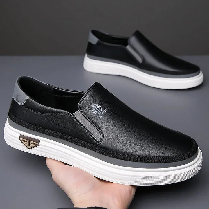 Men’s Leather Orthopedic Cushioned Slip-On Walking Shoes