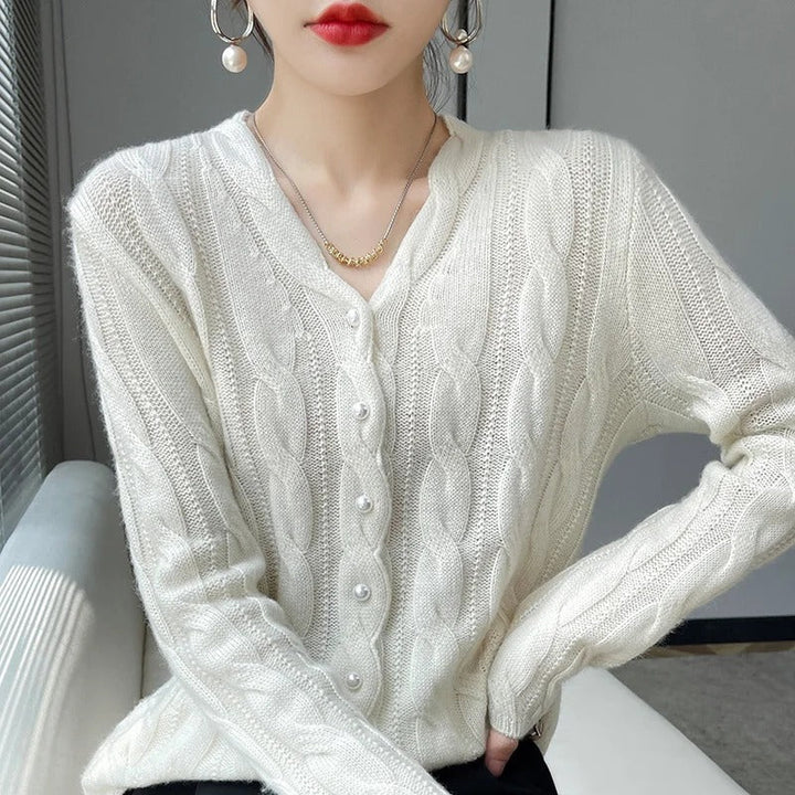 Women's Knit Cardigan V-Neck Button Sweater