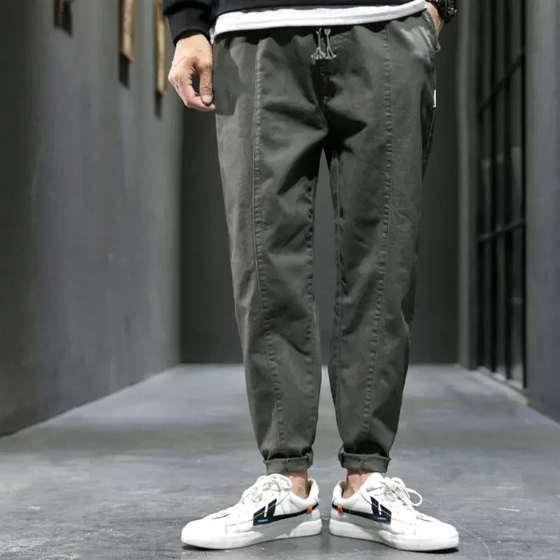 Men's Linen Joggers Casual Trousers Loose Fit Pants
