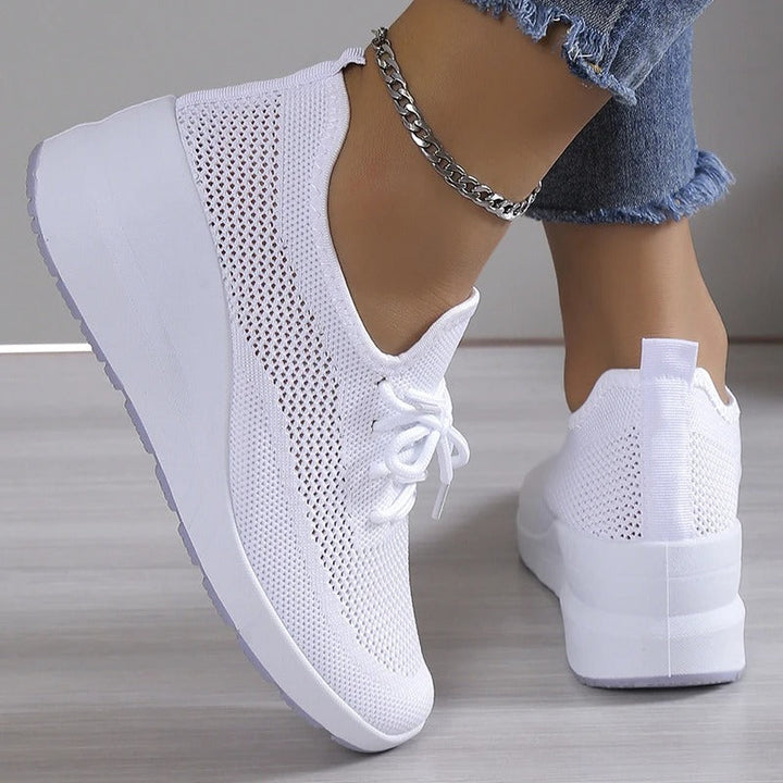 Women's Breathable Platform Knit Walking Sneakers