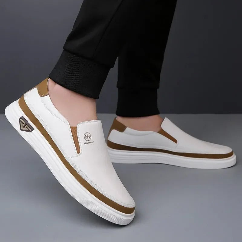 Men’s Leather Orthopedic Cushioned Slip-On Walking Shoes