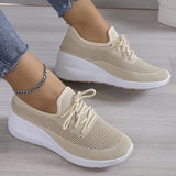 Women's Breathable Platform Knit Walking Sneakers
