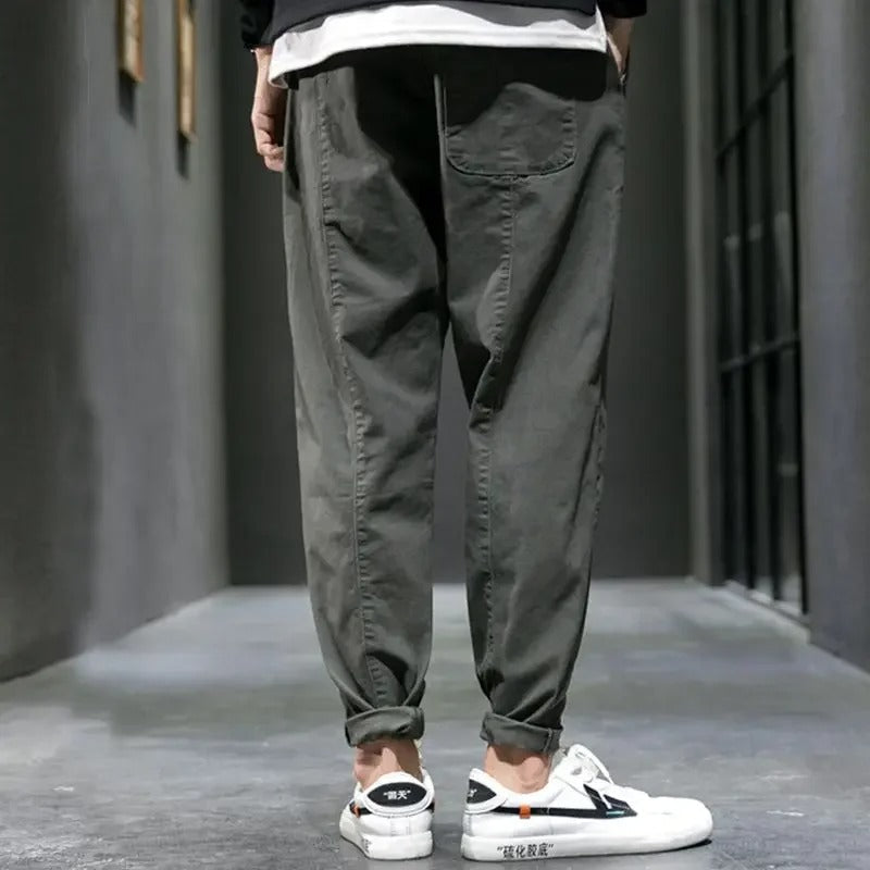 Men's Linen Joggers Casual Trousers Loose Fit Pants