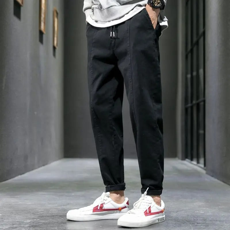 Men's Linen Joggers Casual Trousers Loose Fit Pants