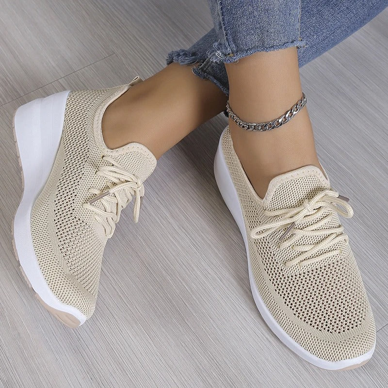 Women's Breathable Platform Knit Walking Sneakers