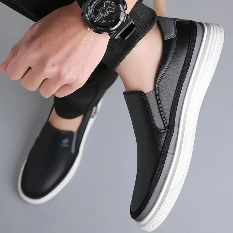 Men’s Leather Orthopedic Cushioned Slip-On Walking Shoes