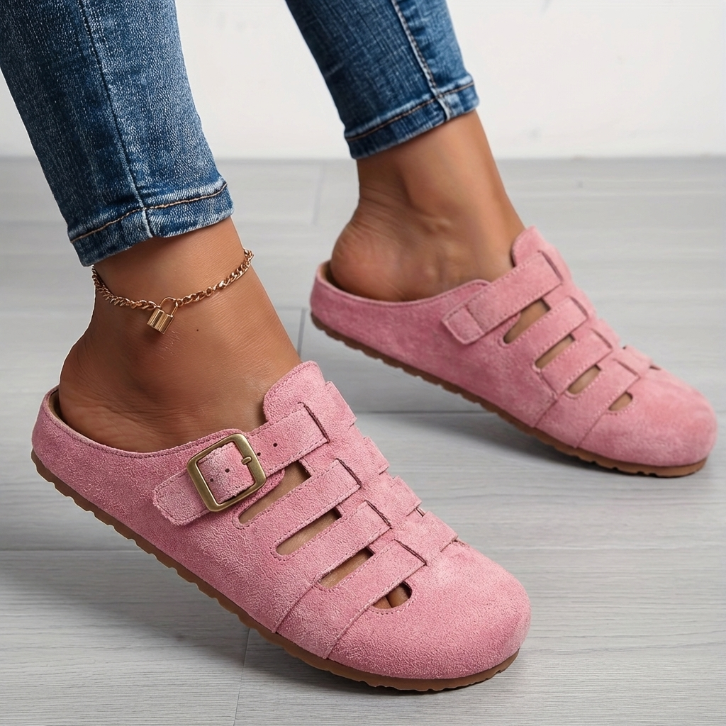 Women's Leather Slip-On Mule Clog Sandals