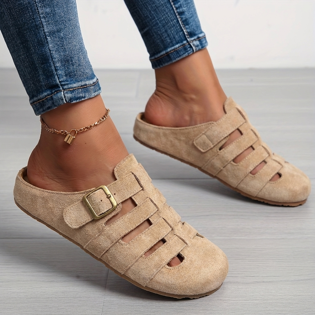 Women's Leather Slip-On Mule Clog Sandals