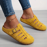 Women's Leather Slip-On Mule Clog Sandals