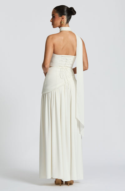 Women's Knit Strapless High Slit Formal Maxi Dress