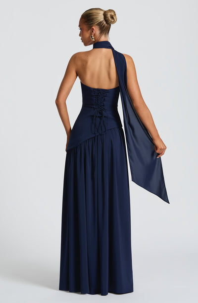 Women's Knit Strapless High Slit Formal Maxi Dress