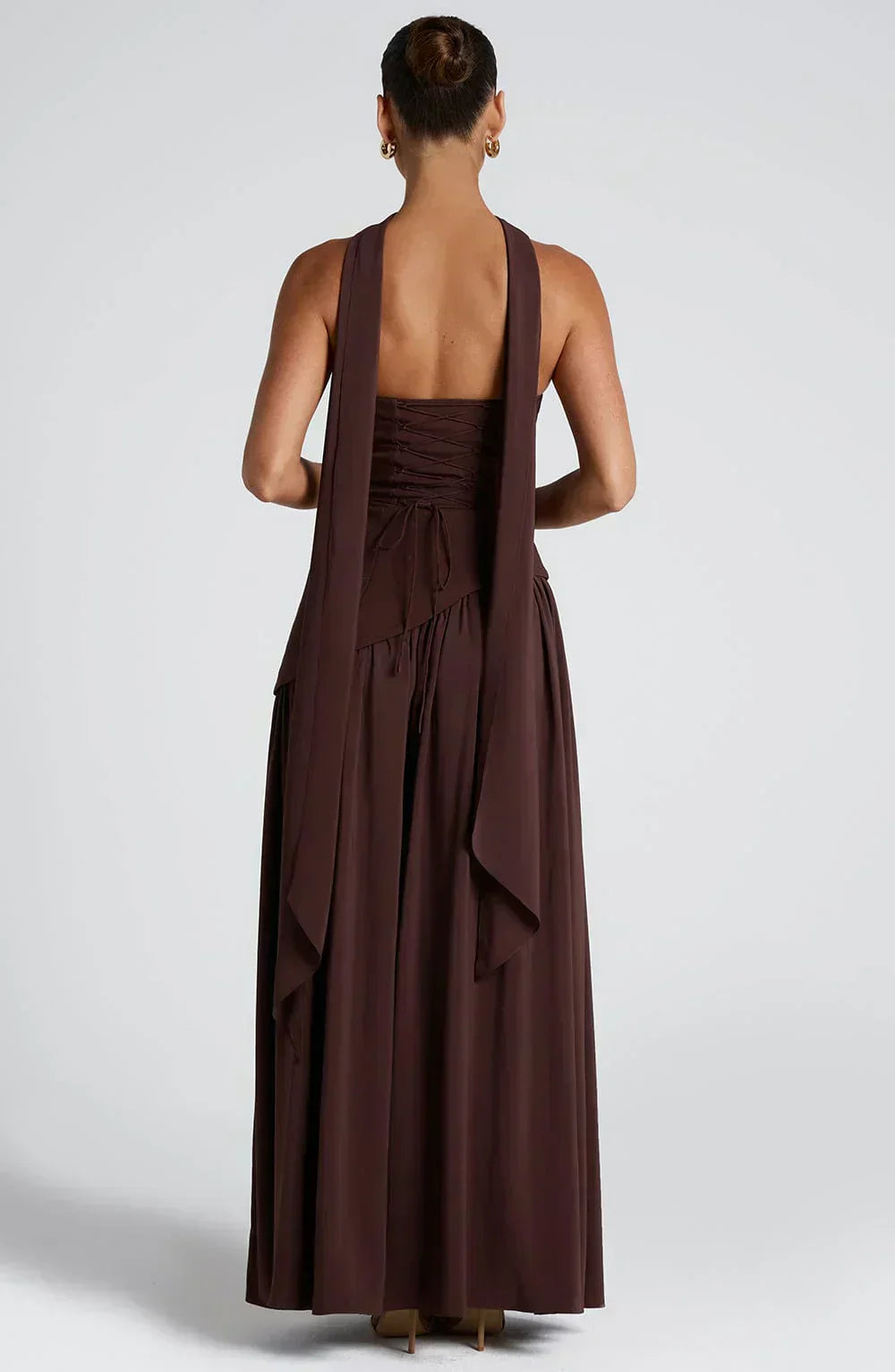 Women's Knit Strapless High Slit Formal Maxi Dress