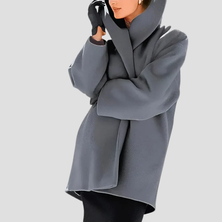 Women's Hooded Wool Coat Overcoat