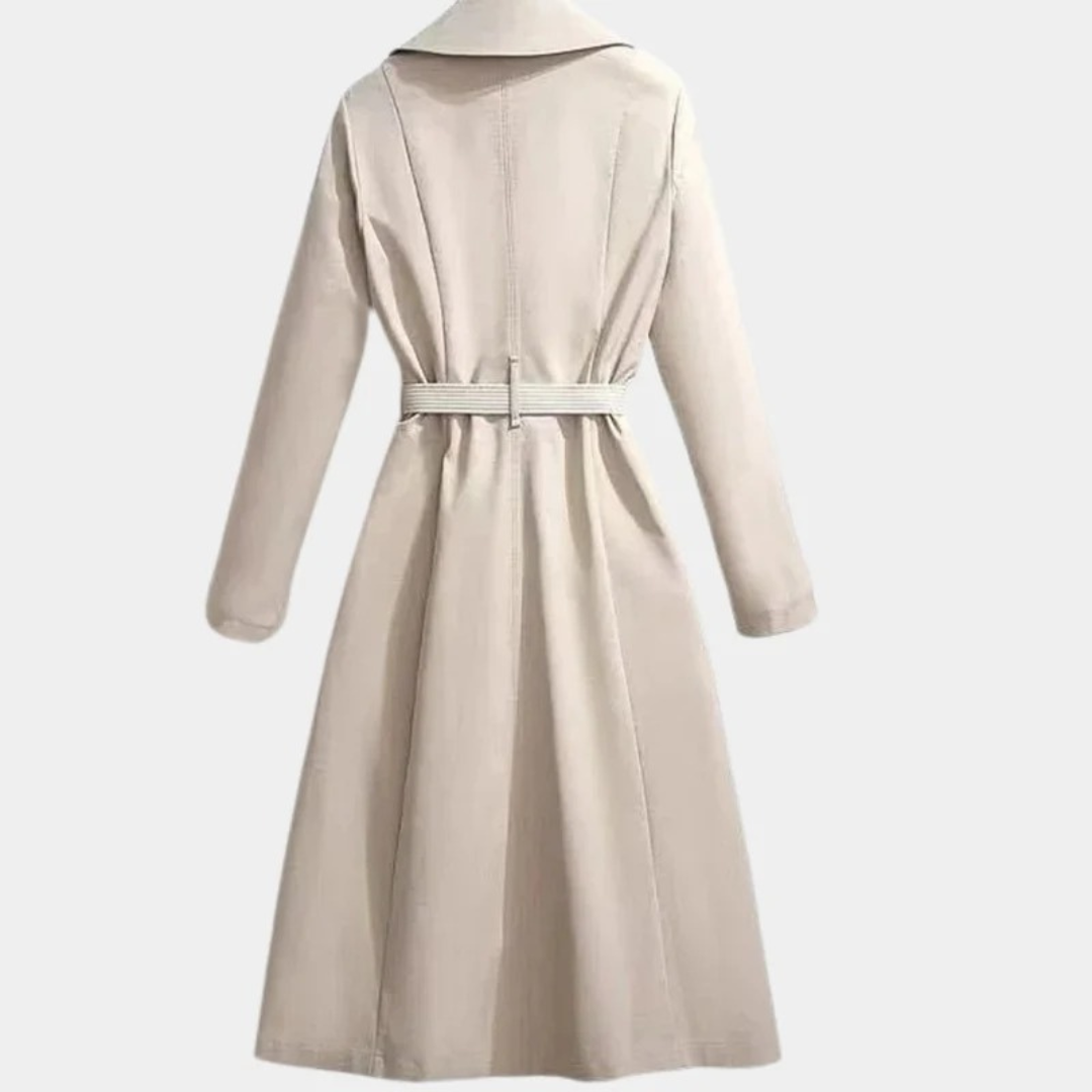 Women's Wool Trench Coat With Scarf