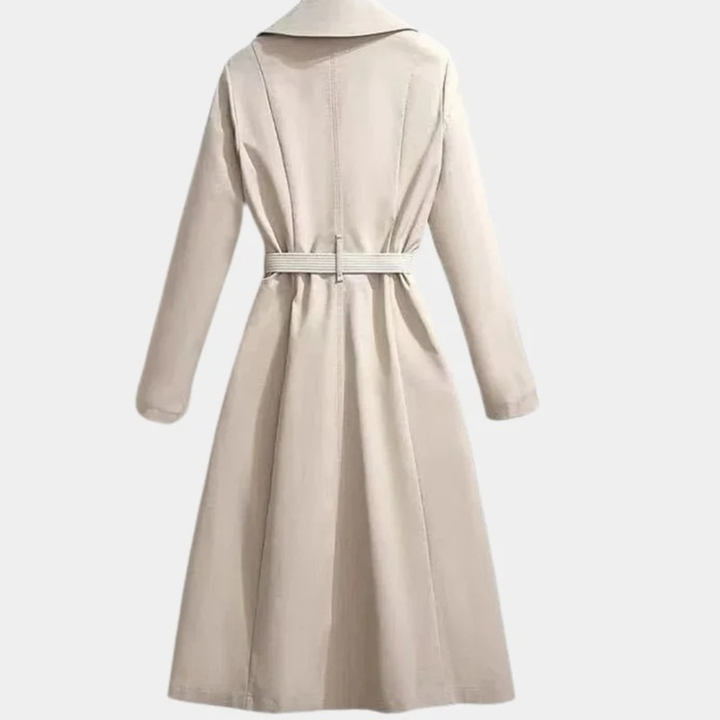 Women's Wool Trench Coat With Scarf