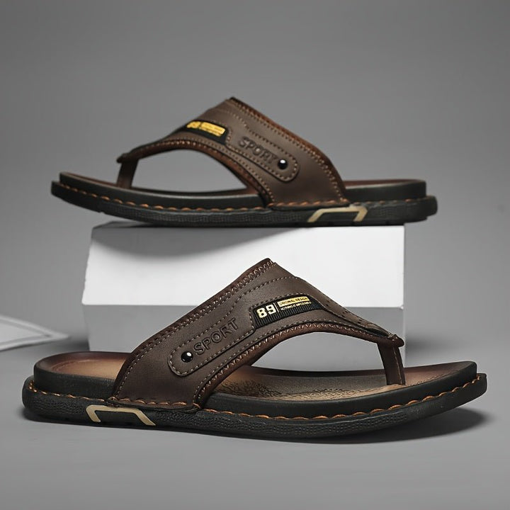 Men’s Leather Arch-Support Orthopedic Thong Sandals