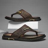 Men’s Leather Arch-Support Orthopedic Thong Sandals