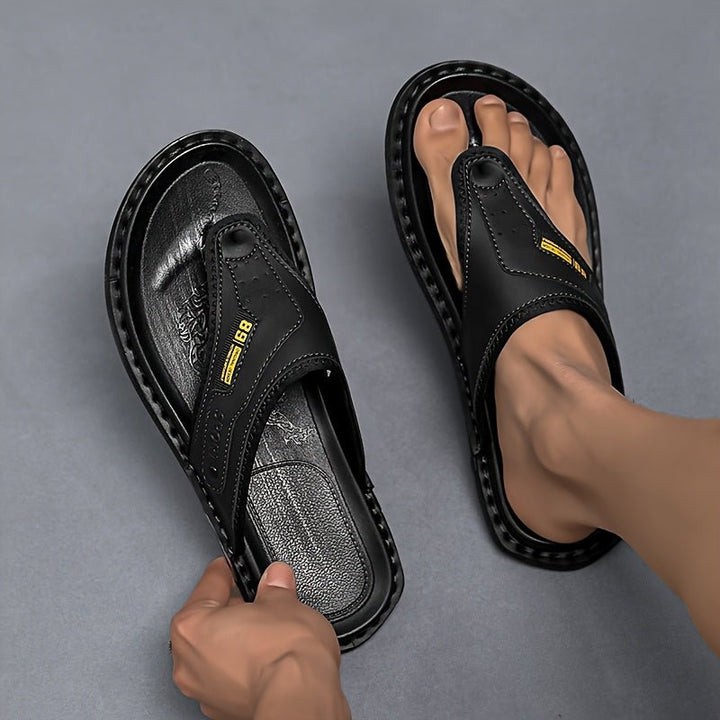 Men’s Leather Arch-Support Orthopedic Thong Sandals