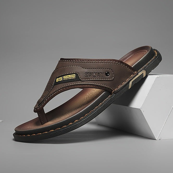 Men’s Leather Arch-Support Orthopedic Thong Sandals