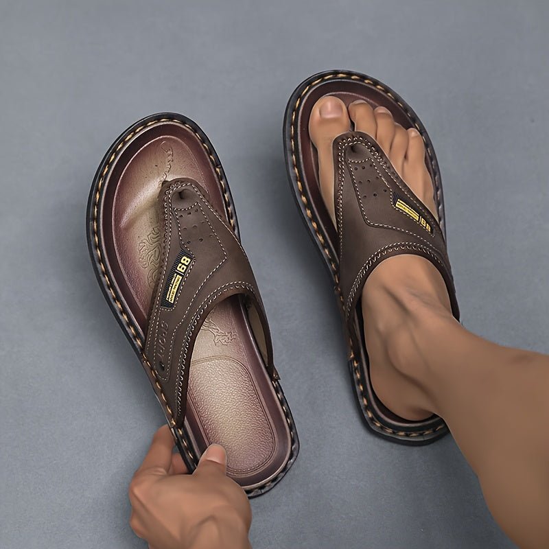 Men’s Leather Arch-Support Orthopedic Thong Sandals