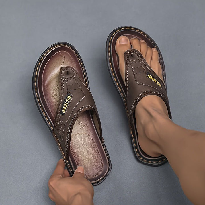 Men’s Leather Arch-Support Orthopedic Thong Sandals