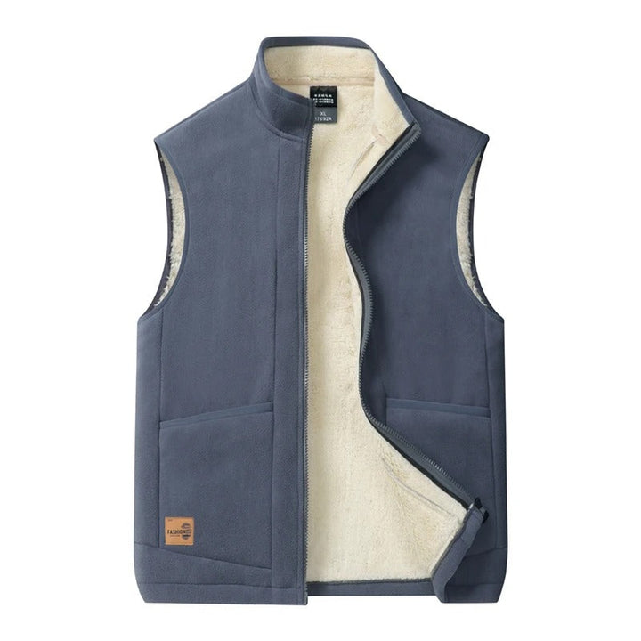 Men's Acrylic Blend Full Zip Mock Neck Outerwear Vest
