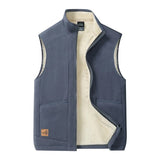 Men's Acrylic Blend Full Zip Mock Neck Outerwear Vest