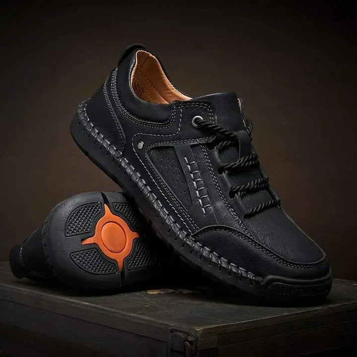 Chaussures de marche décontractées pour hommes en cuir, baskets respirantes