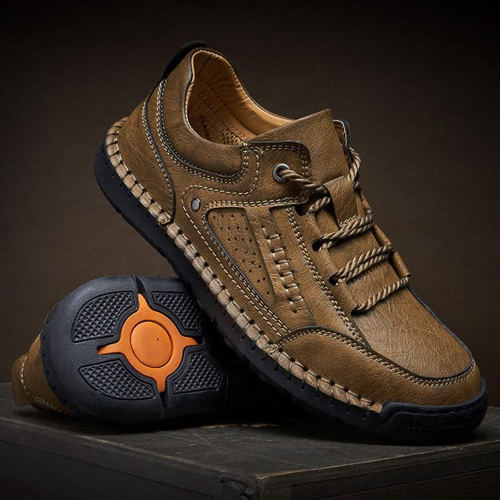 Chaussures de marche décontractées pour hommes en cuir, baskets respirantes