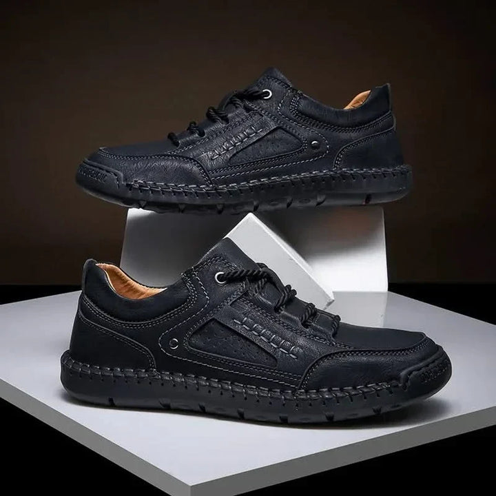 Chaussures de marche décontractées pour hommes en cuir, baskets respirantes