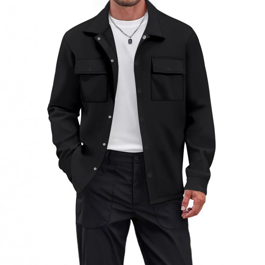 Men's Knit Blend Shirt Jacket Shacket Lightweight Casual Overshirt