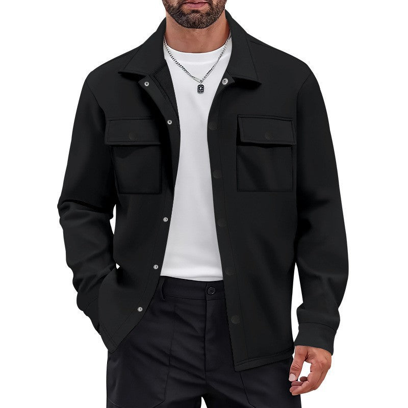 Men's Knit Blend Shirt Jacket Shacket Lightweight Casual Overshirt