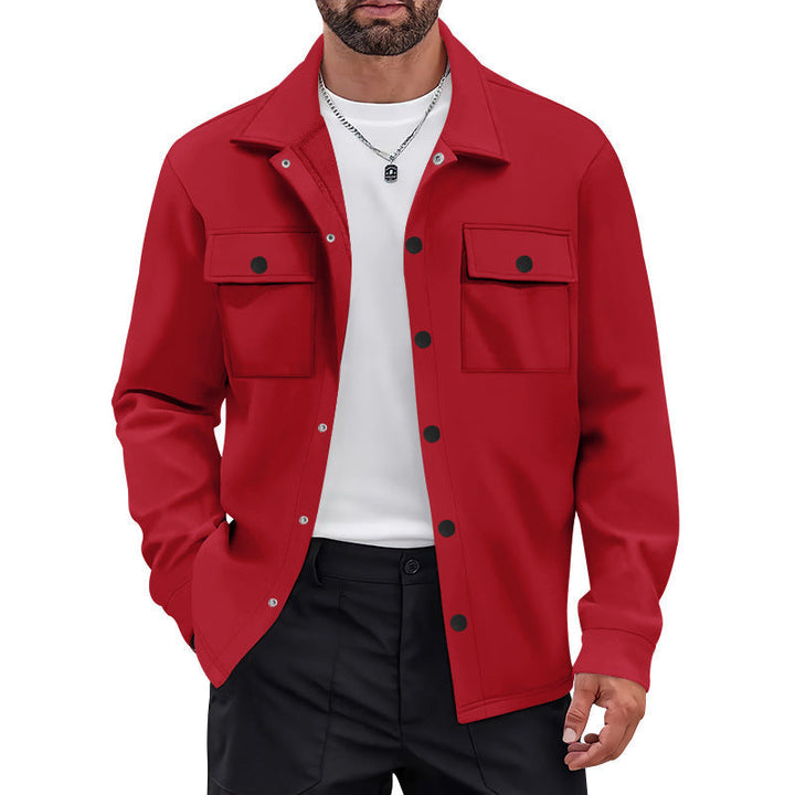 Men's Knit Blend Shirt Jacket Shacket Lightweight Casual Overshirt