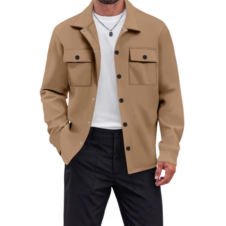 Men's Knit Blend Shirt Jacket Shacket Lightweight Casual Overshirt