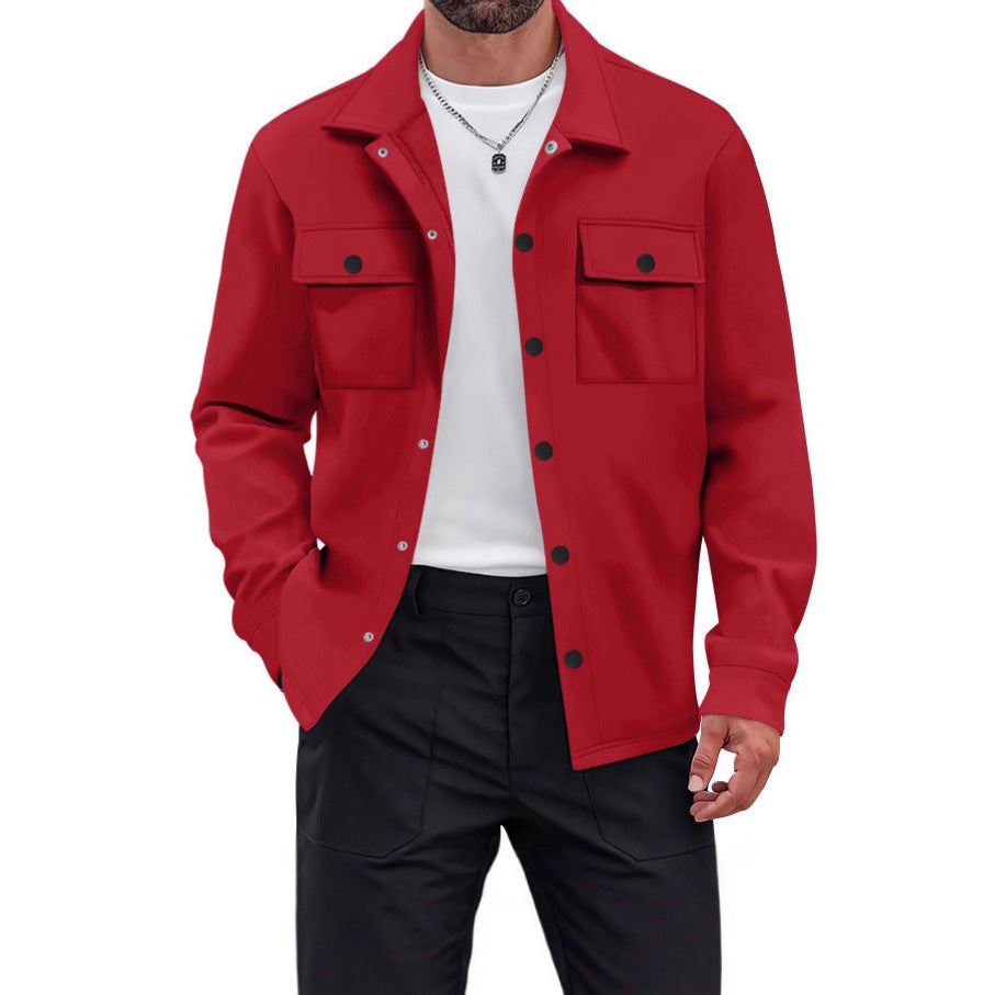 Men's Knit Blend Shirt Jacket Shacket Lightweight Casual Overshirt