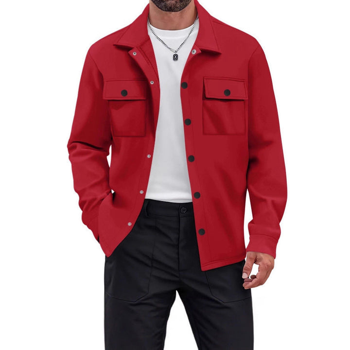 Men's Knit Blend Shirt Jacket Shacket Lightweight Casual Overshirt