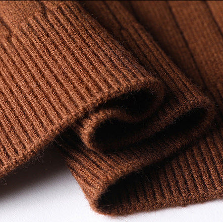 Men's Merino Wool Zip Up Cardigan Cable Knit Sweater Jacket