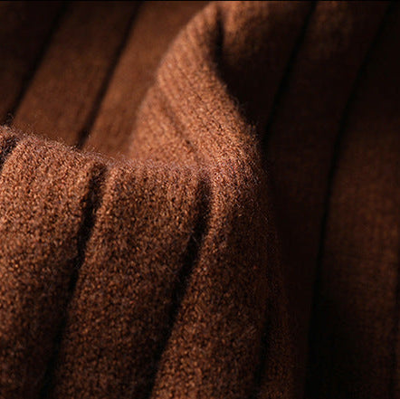 Men's Merino Wool Zip Up Cardigan Cable Knit Sweater Jacket