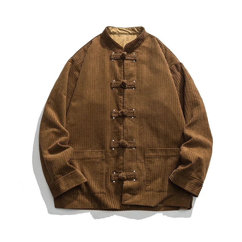 Men's Corduroy Jacket Casual Lightweight Oversized Bomber Coat